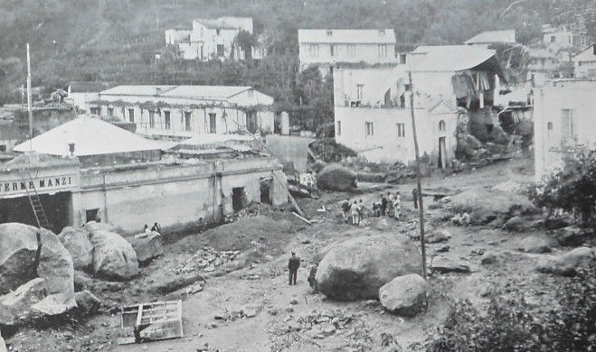 Alluvione Ischia Casamicciola 1910 Piazza Bagni distrutta